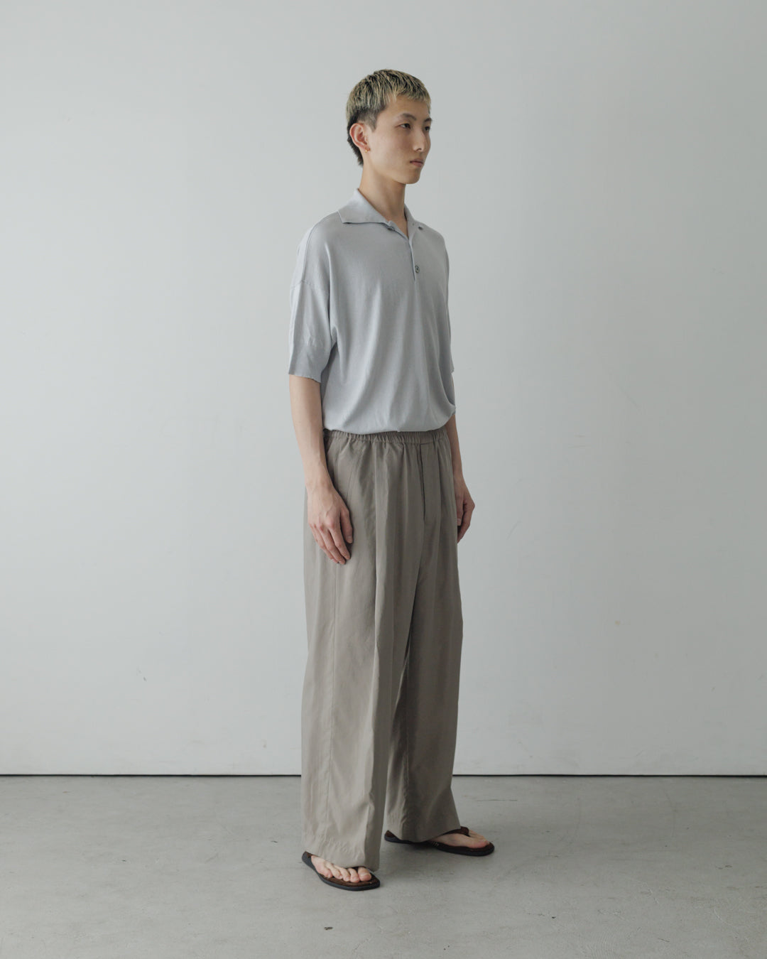 【house of naked】SILKxCASHMERE 80POLO SS, LIGHT GRAY