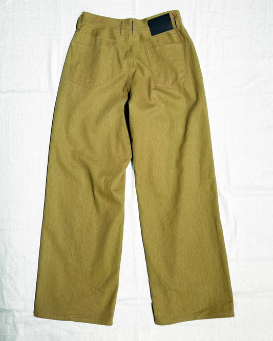 【nakedgauge】COTTONxLINEN PIGMENT DYED ASHLEY PANTS, KHAKI