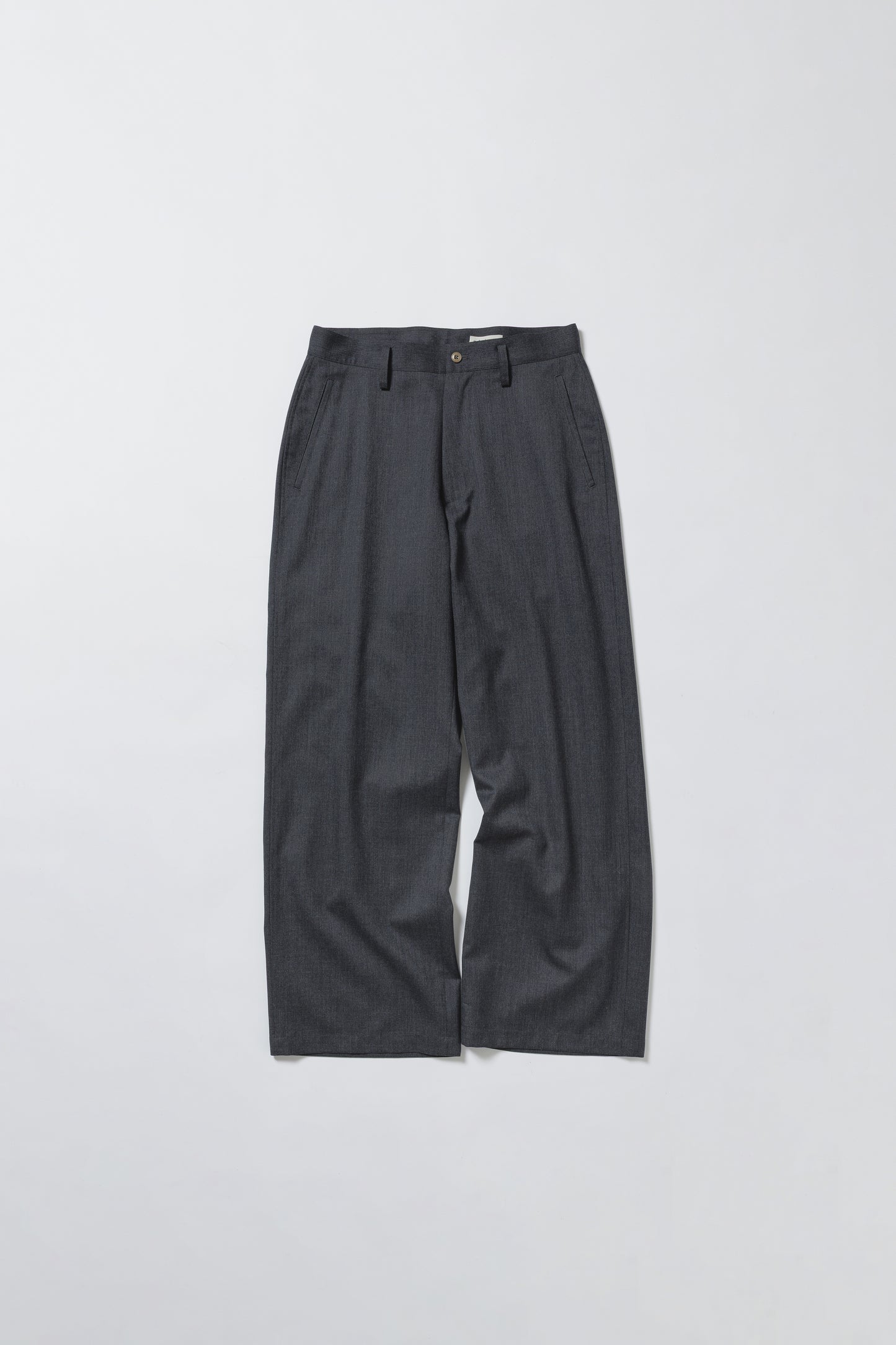 【nakedgauge】WOOL GABARDINE ASHLEY SLACKS, CHARCOAL GRAY