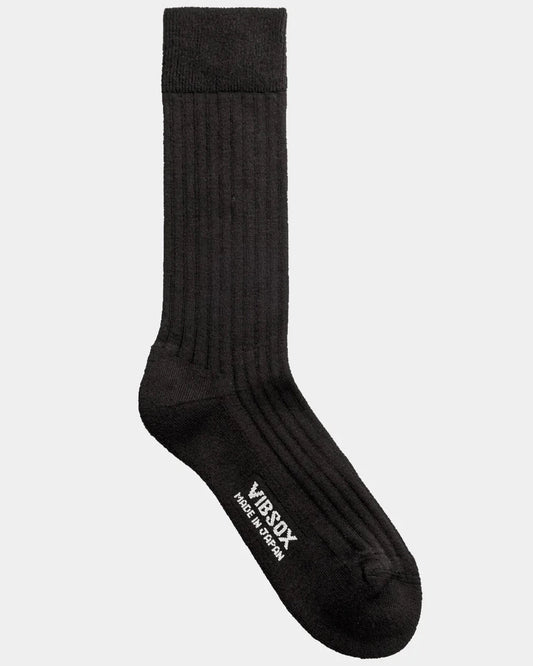 DRESS RIB PILE SOCKS, BLACK