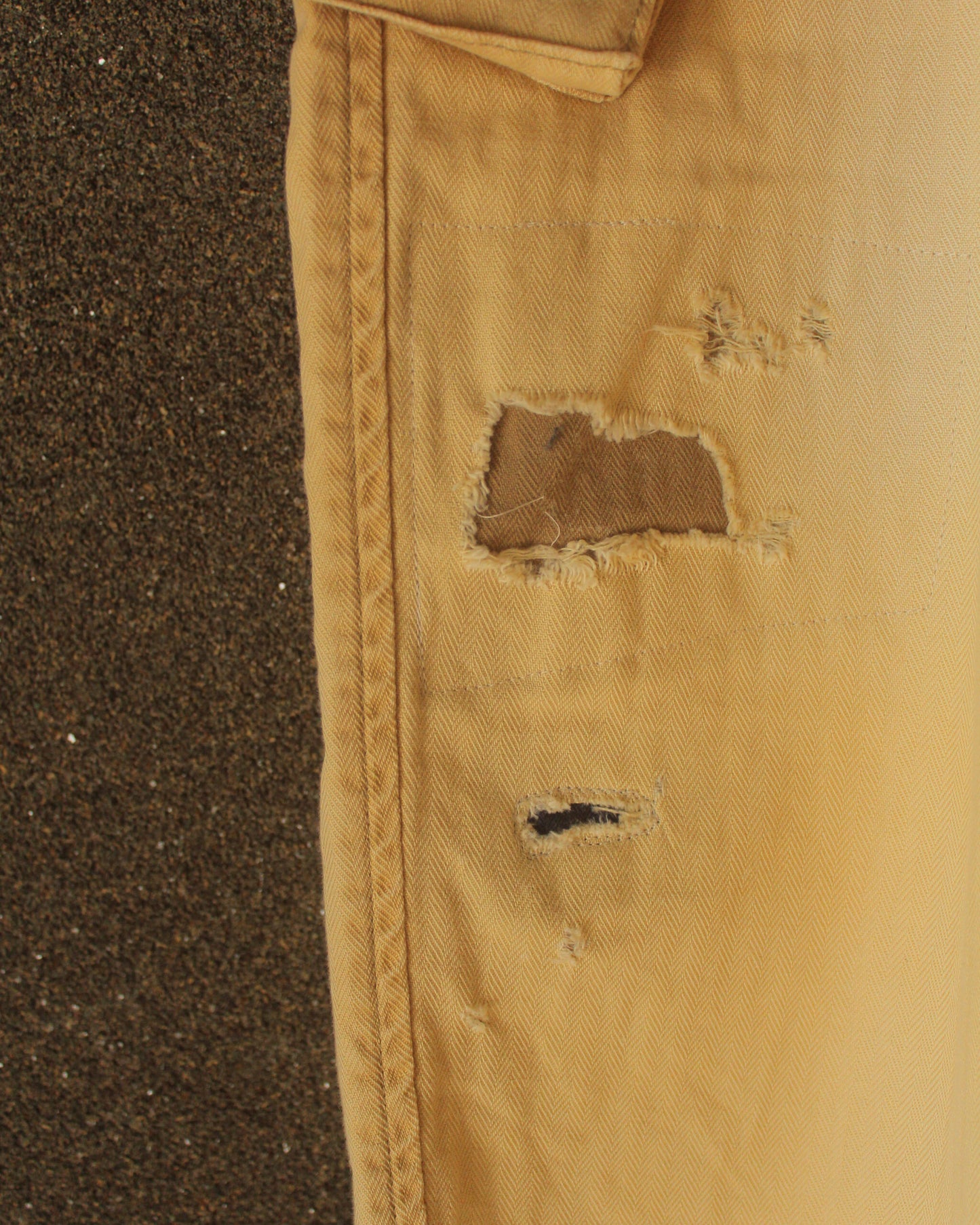 REMAKED HERRINGBONE COMBAT CARGO TROUSERS, KHAKI