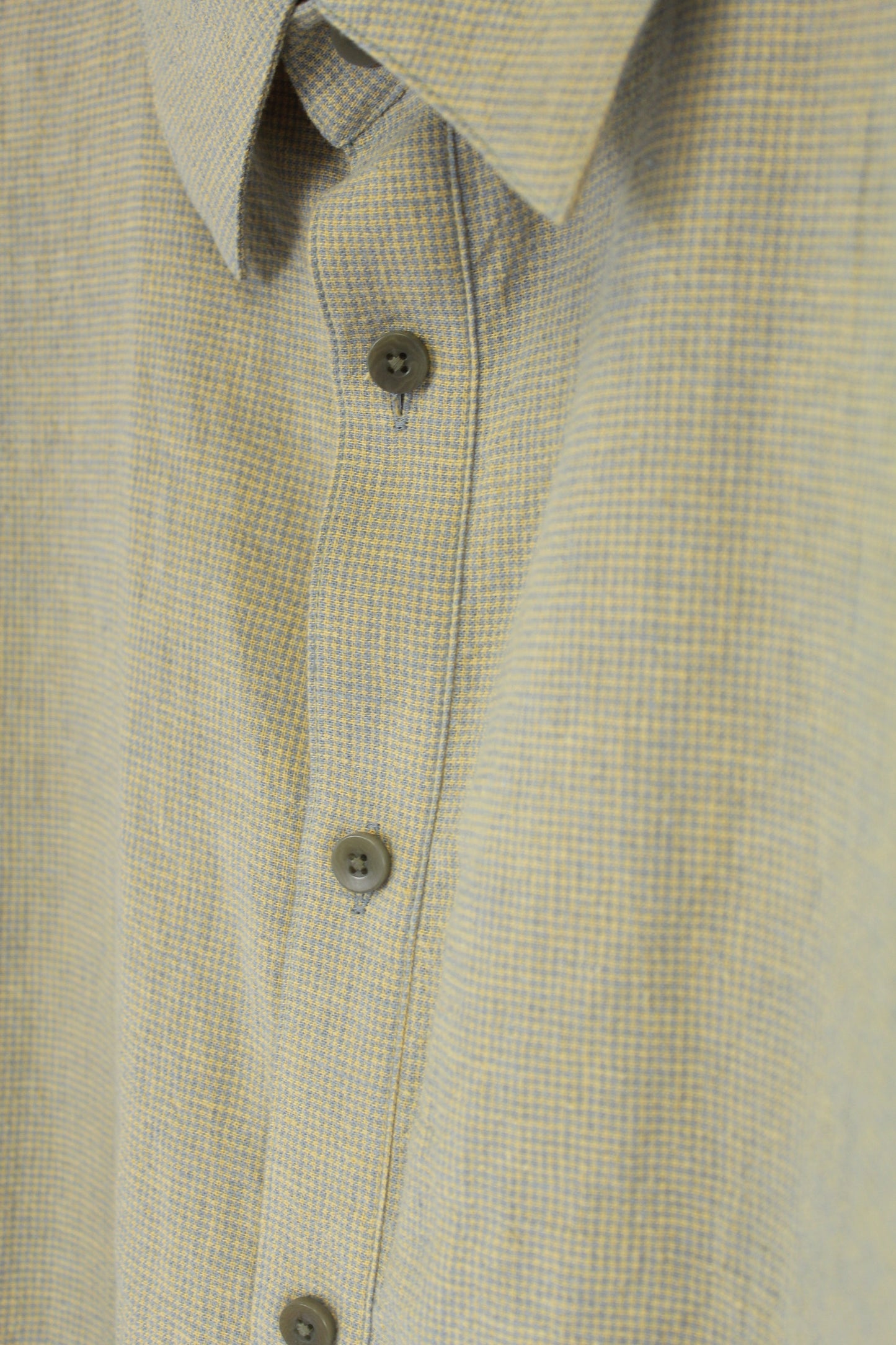 錆染 LINEN COTTON RANDAM COLOR HOUNDSTOOTH SHIRT LS, 錆/YLW x B.GRAY
