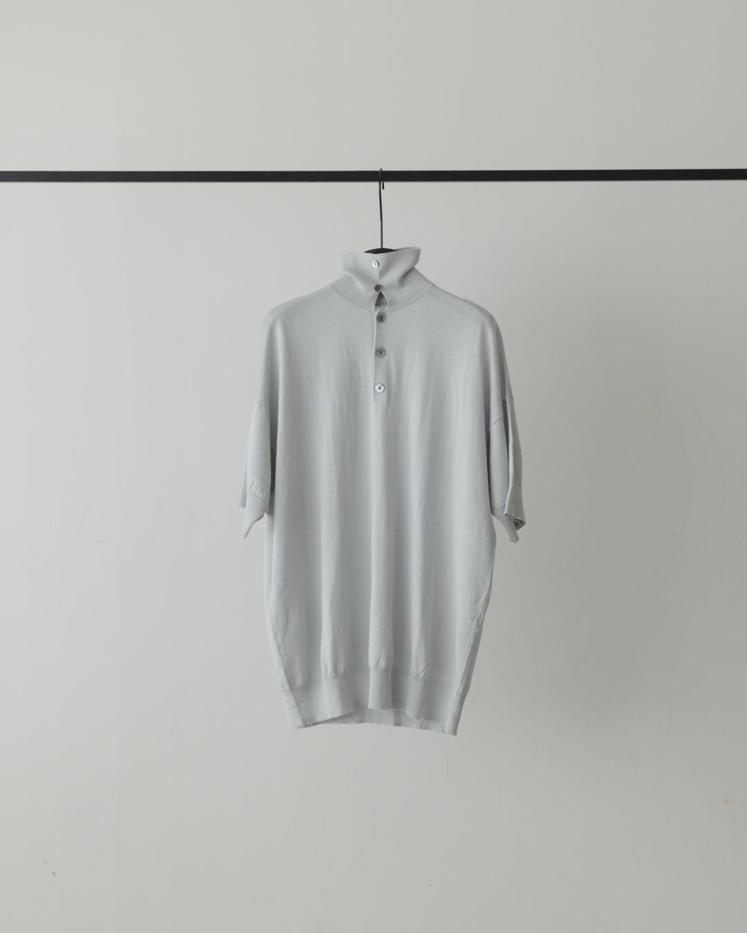 【house of naked】SILKxCASHMERE  80POLO SS, LIGHT GRAY