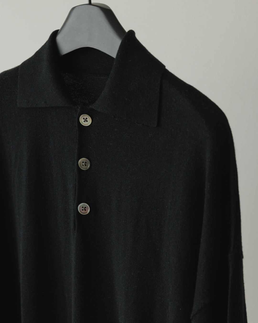 【house of naked】SILKxCASHMERE  80POLO SS, BLACK