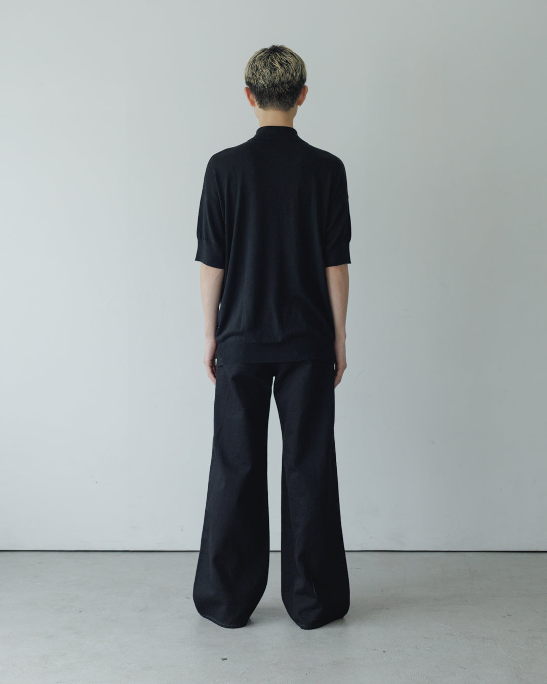 【house of naked】SILKxCASHMERE  80POLO SS, BLACK