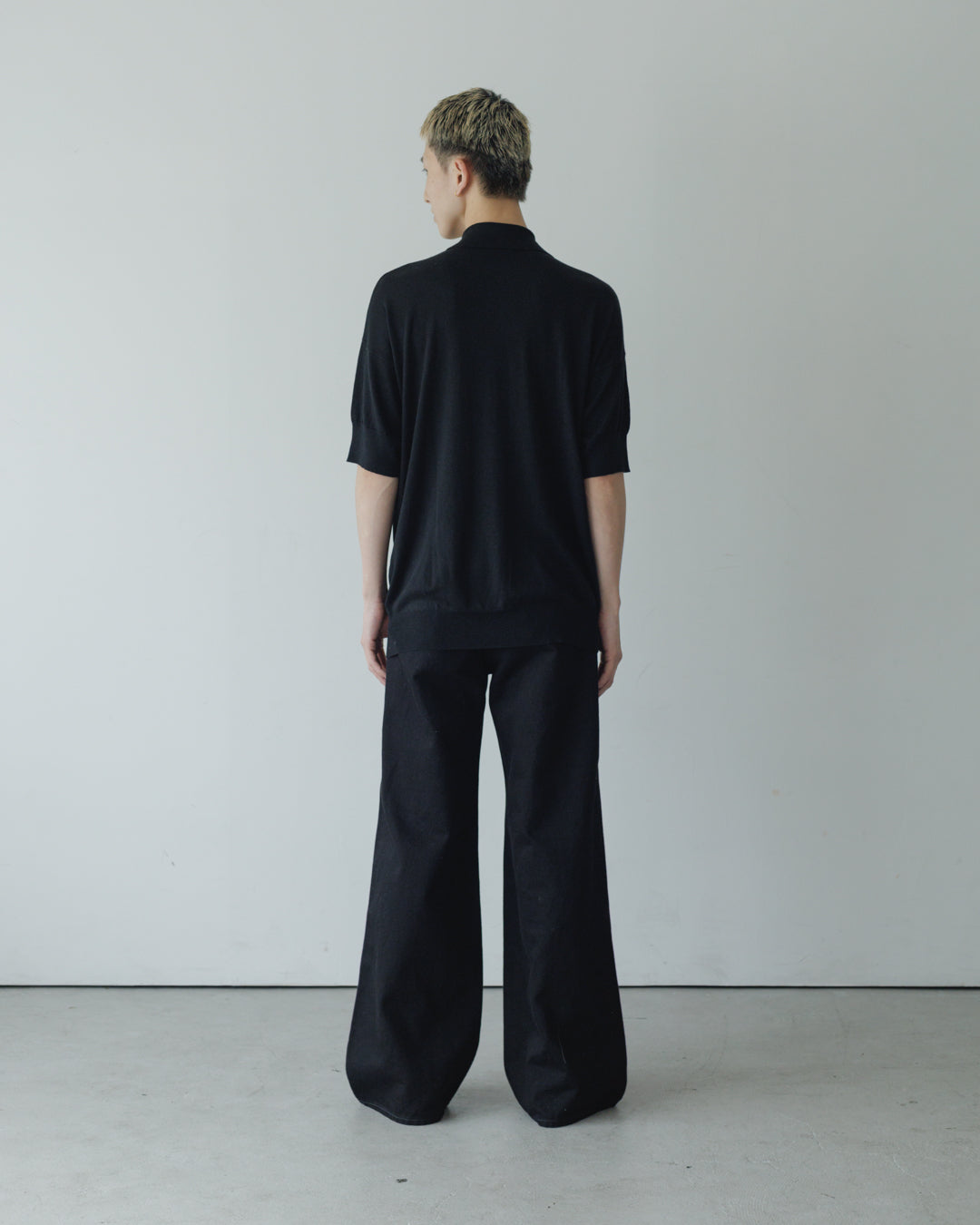 【house of naked】SILKxCASHMERE  80POLO SS, BLACK