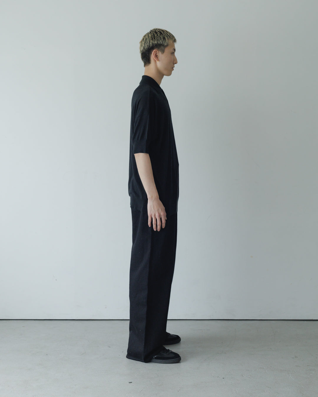 【house of naked】SILKxCASHMERE  80POLO SS, BLACK