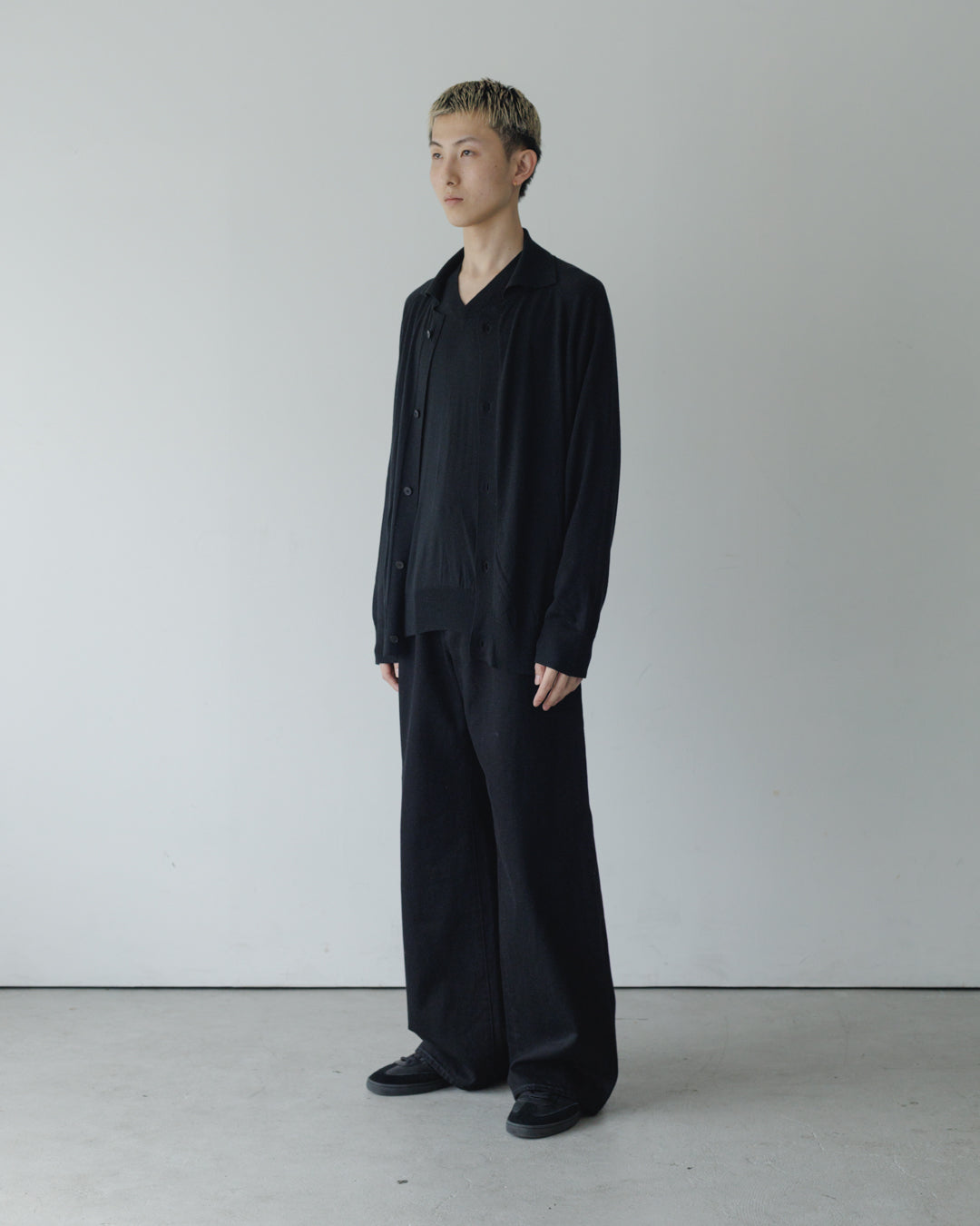 【house of naked】SILKxCASHMERE GARDIGAN I, BLACK