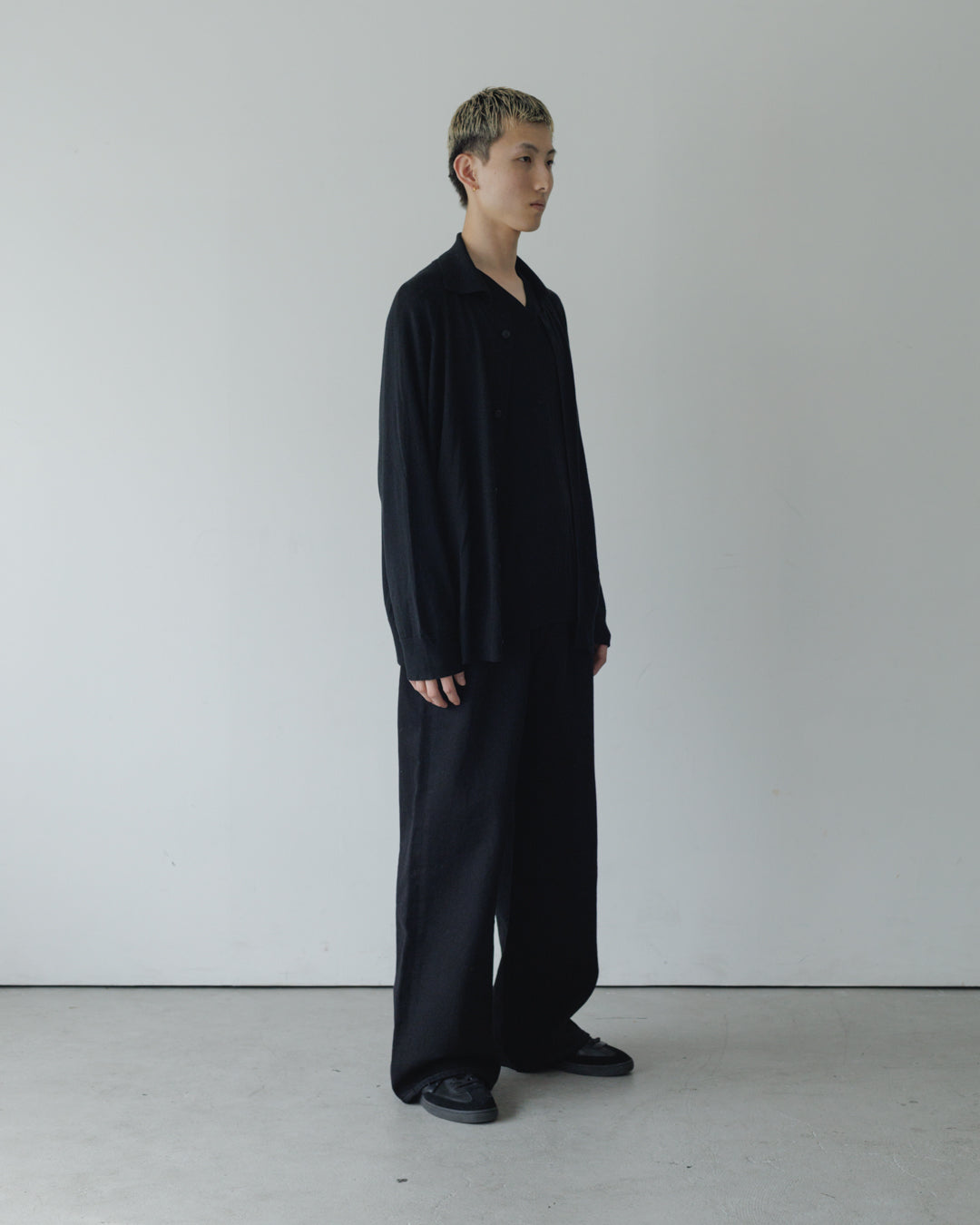 【house of naked】SILKxCASHMERE GARDIGAN I, BLACK