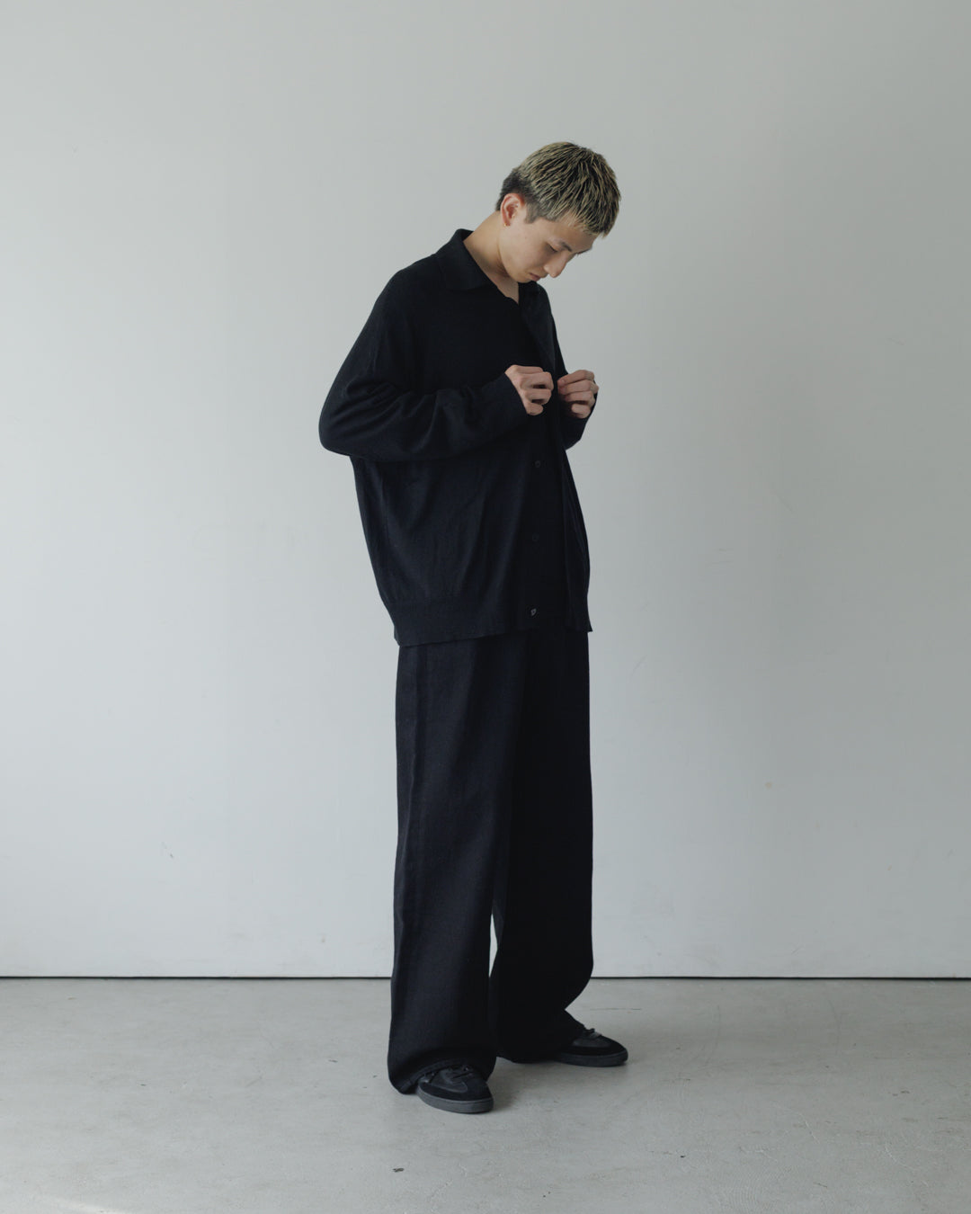 【house of naked】SILKxCASHMERE GARDIGAN I, BLACK