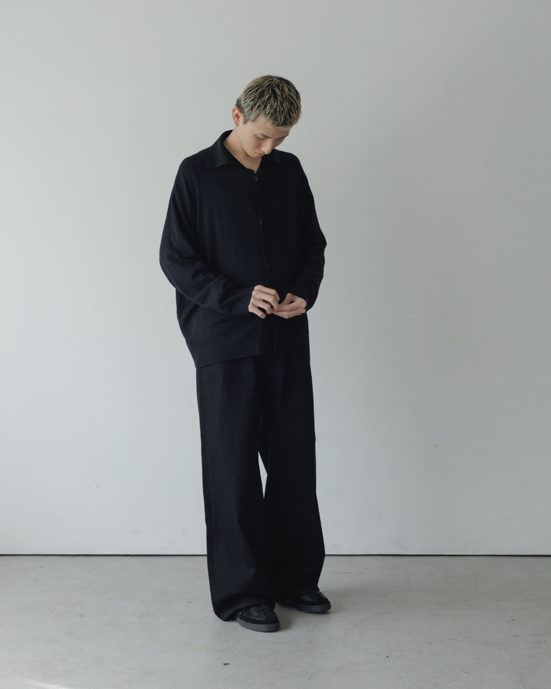 【house of naked】SILKxCASHMERE GARDIGAN I, BLACK