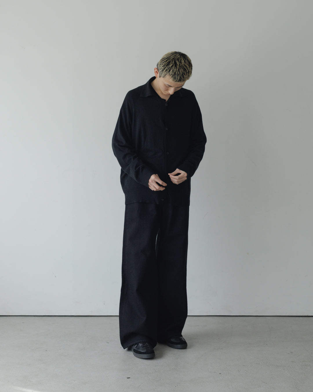 【house of naked】SILKxCASHMERE GARDIGAN I, BLACK