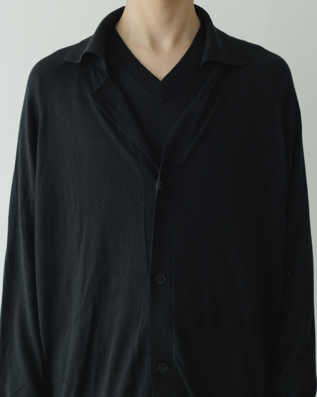 【house of naked】SILKxCASHMERE GARDIGAN I, BLACK