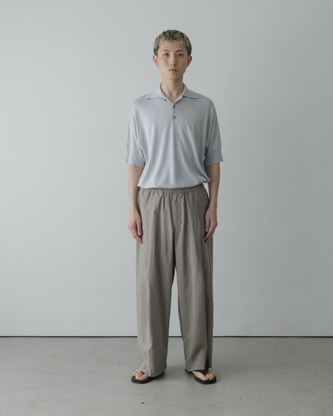 【house of naked】SILKxCASHMERE  80POLO SS, LIGHT GRAY