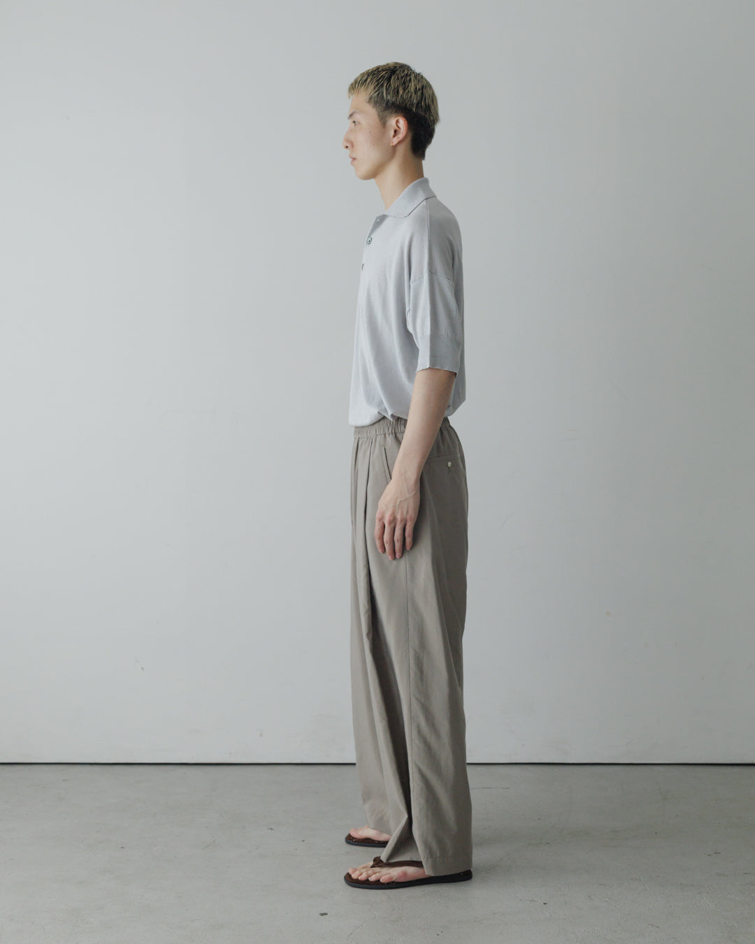 【house of naked】SILKxCASHMERE  80POLO SS, LIGHT GRAY