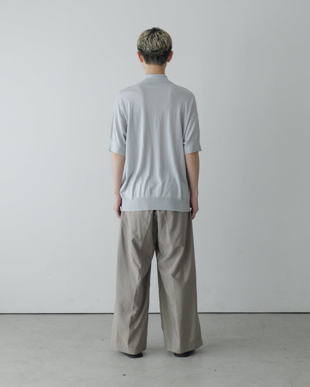 【house of naked】SILKxCASHMERE  80POLO SS, LIGHT GRAY