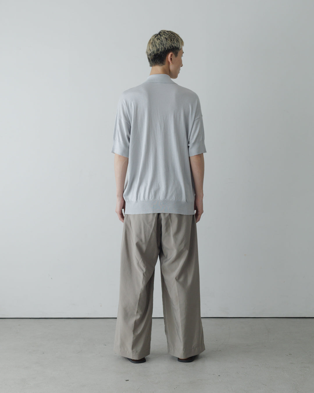 【house of naked】SILKxCASHMERE  80POLO SS, LIGHT GRAY