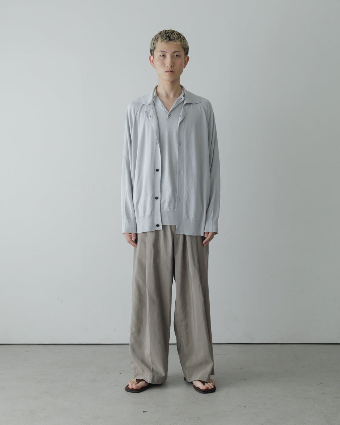 【house of naked】SILKxCASHMERE GARDIGAN I, LIGHT GRAY