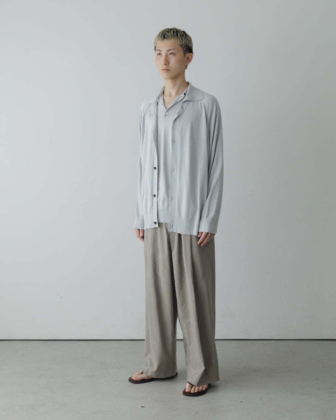 【house of naked】SILKxCASHMERE GARDIGAN I, LIGHT GRAY