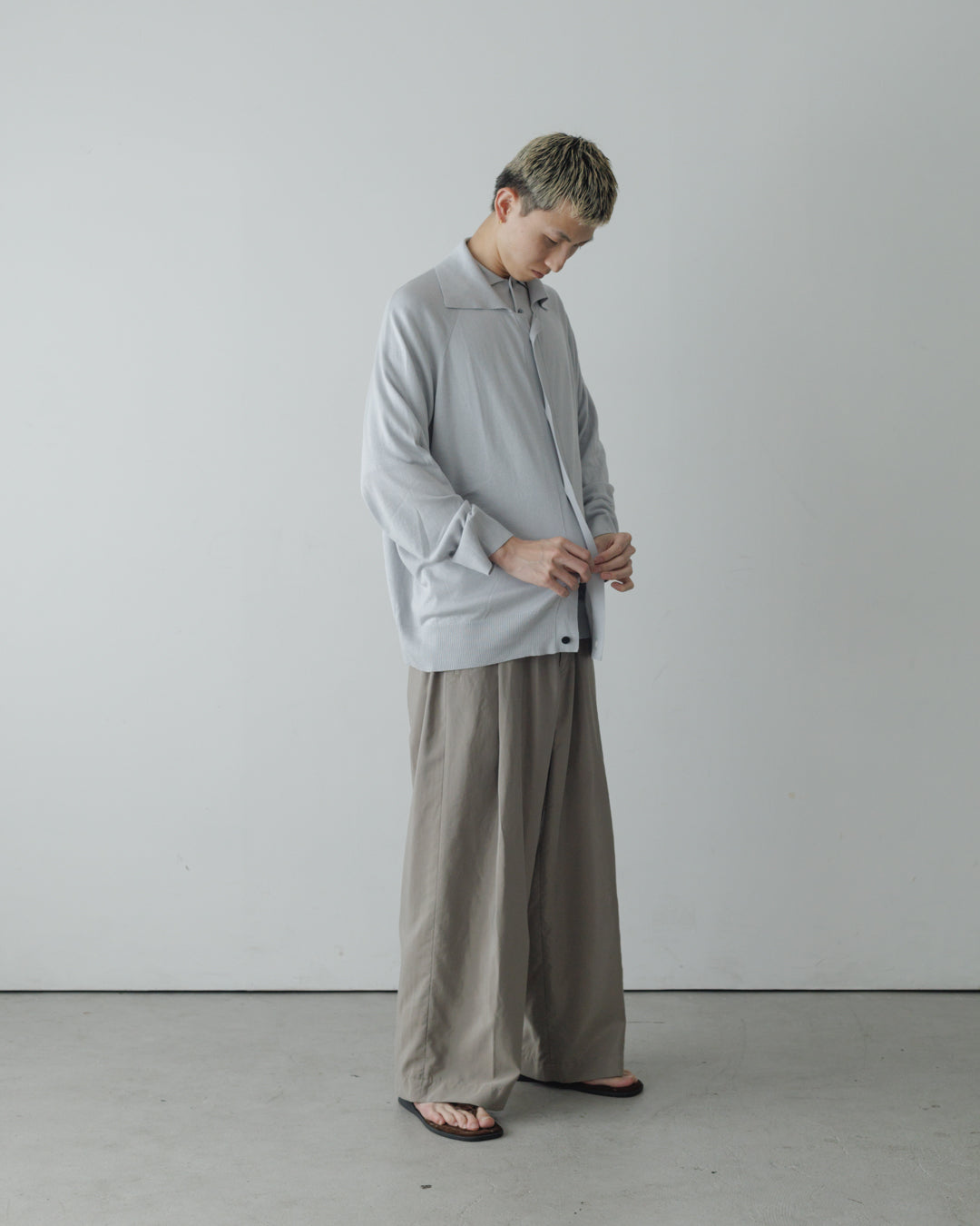 【house of naked】SILKxCASHMERE GARDIGAN I, LIGHT GRAY