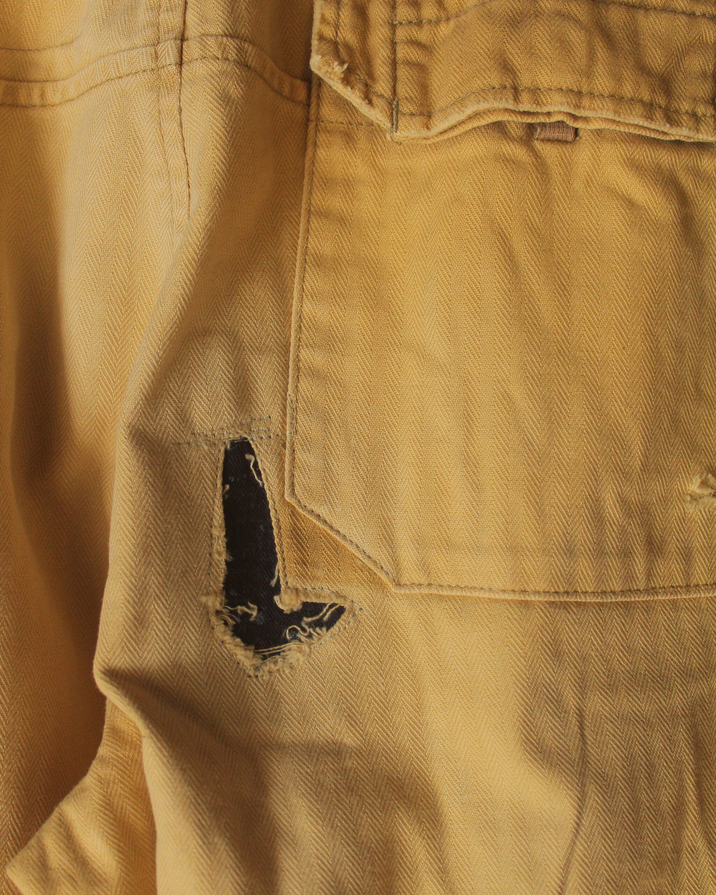 REMAKED HERRINGBONE COMBAT CARGO TROUSERS, KHAKI