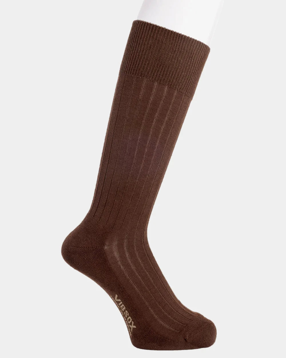 DRESS RIB PILE SOCKS, BROWN