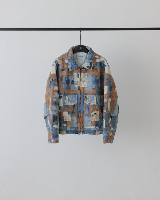 SASHIKO PATCHED JACKET, INDIGO