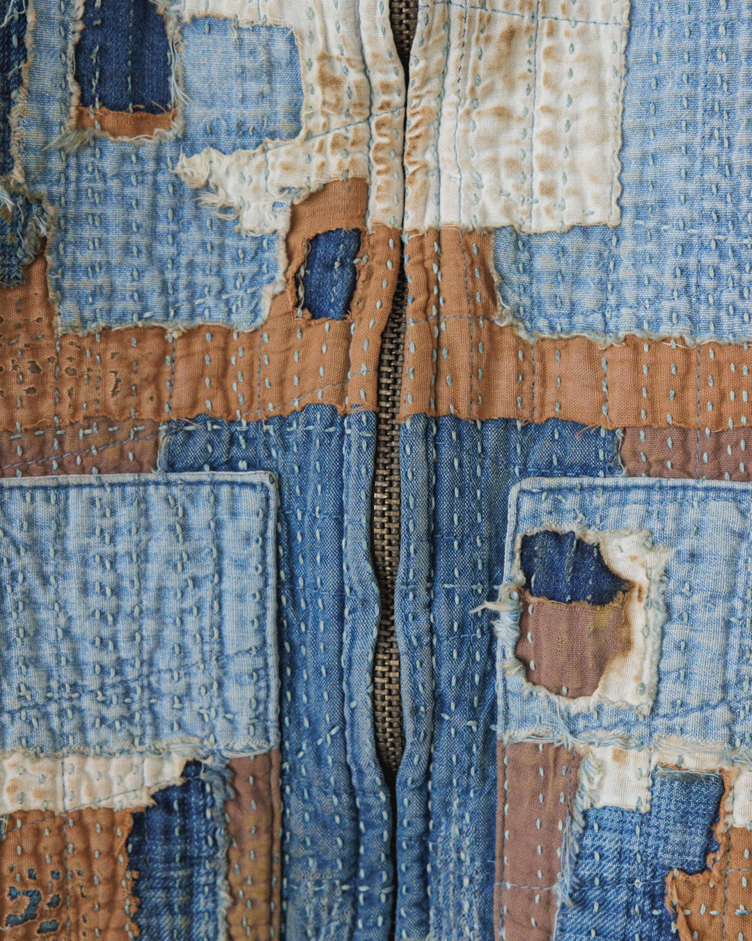 SASHIKO PATCHED JACKET, INDIGO
