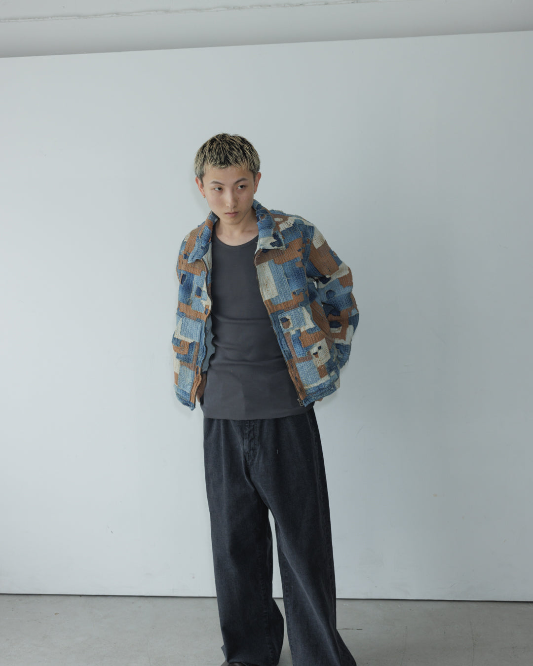 SASHIKO PATCHED JACKET, INDIGO