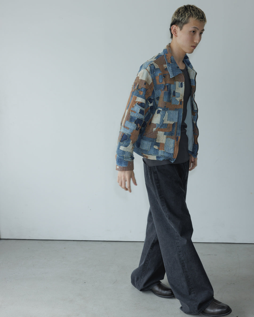 SASHIKO PATCHED JACKET, INDIGO