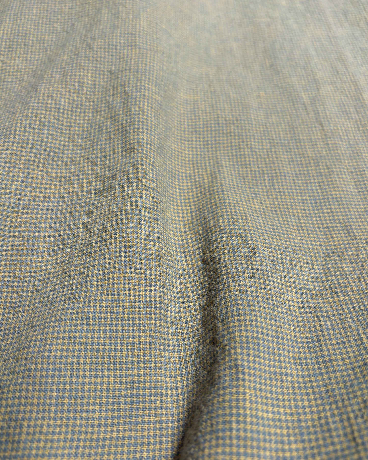 錆染 LINEN COTTON RANDAM COLOR HOUNDSTOOTH SHIRT LS, 錆/YLW x B.GRAY