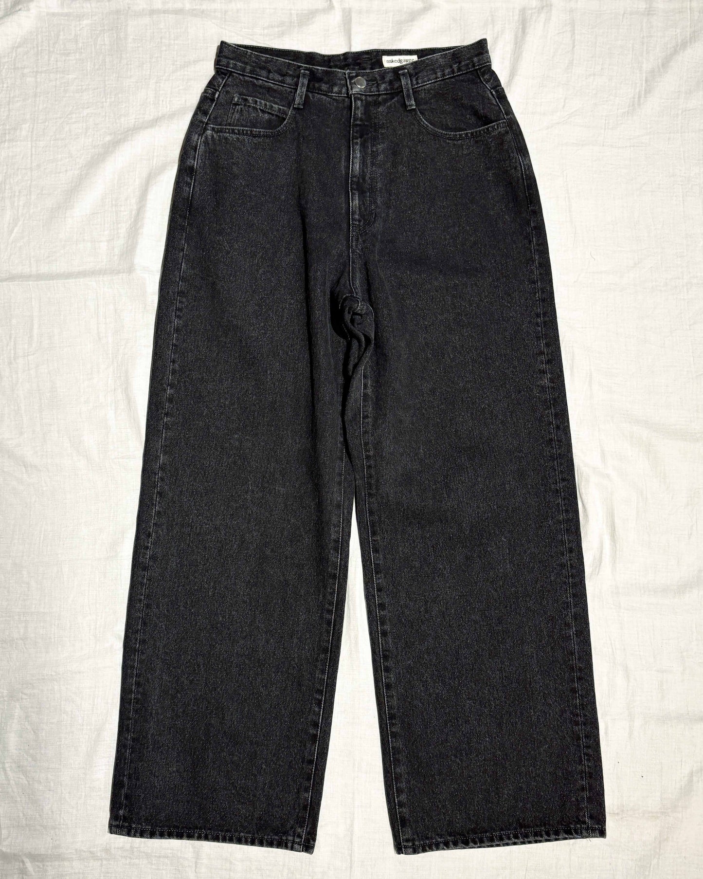 【nakedgauge】BLACK DENIM FD ASHLEY JEANS, BLACK
