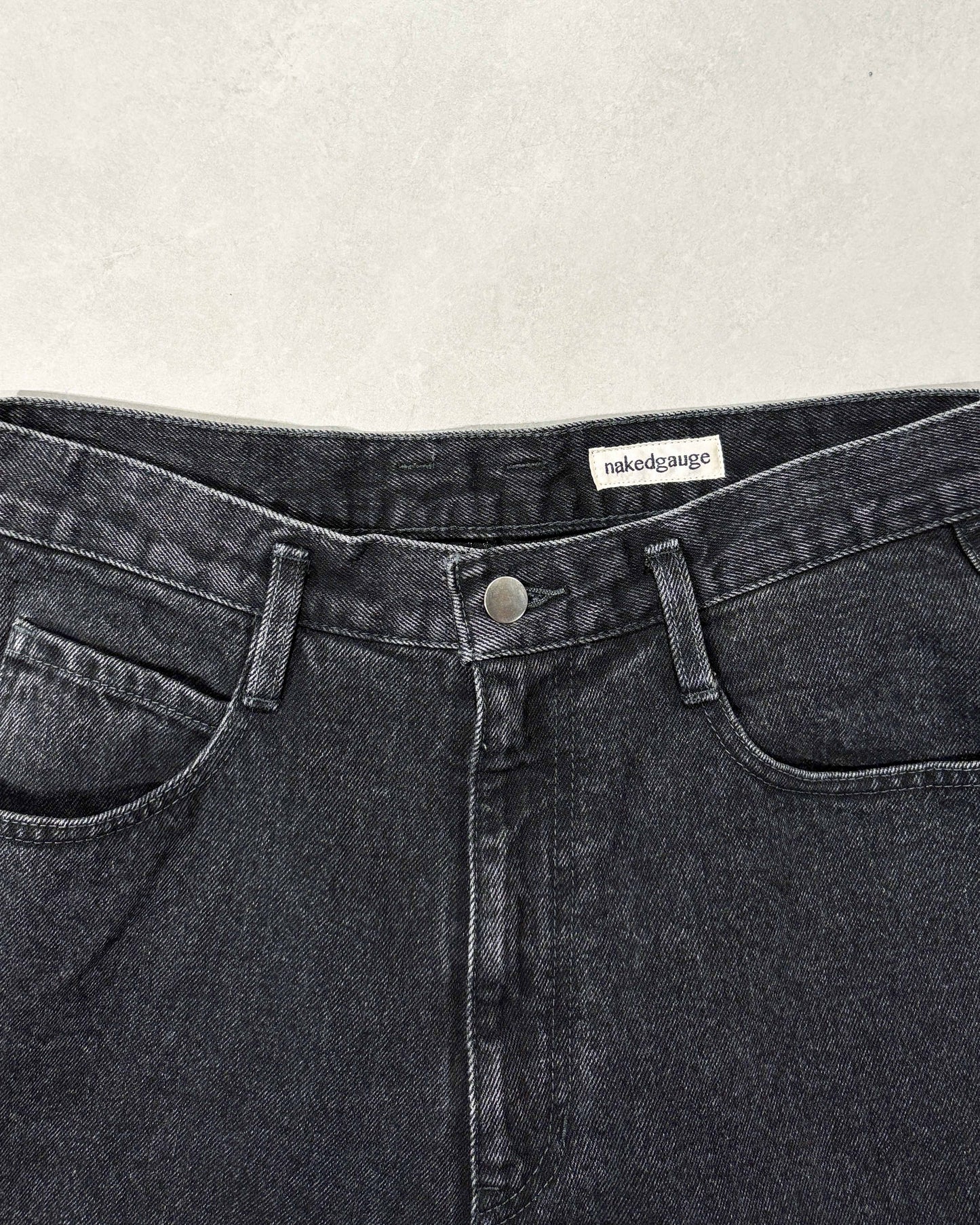 【nakedgauge】BLACK DENIM FD ASHLEY JEANS, BLACK